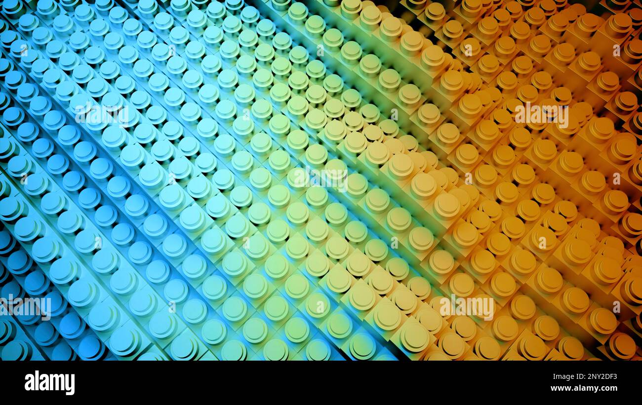 Constructeur de saut de lumière. Conception. Les lignes colorées avec des cercles dans l'animation montent et tombent tour à tour. 4K images de haute qualité Banque D'Images