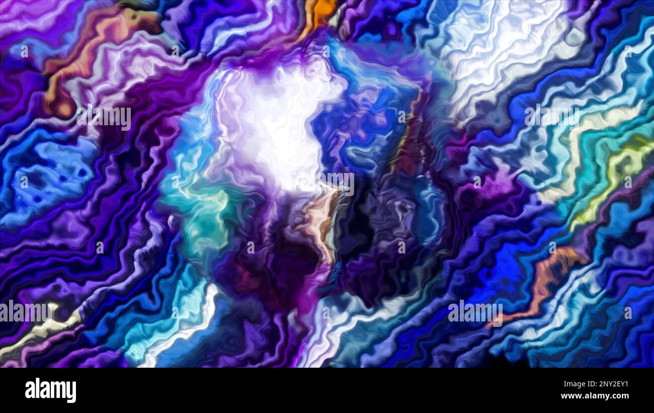 Effet lsd d'énergie des formes brillantes. Mouvement. Des éclairs ou de l'électricité en rotation lente Banque D'Images