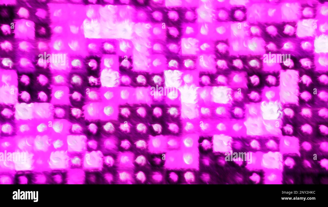 Animation d'ampoules clignotantes sur un mur à DEL ou projecteurs pour des éclairages de scène. Mouvement. Rangées de voyants clignotants colorés Banque D'Images