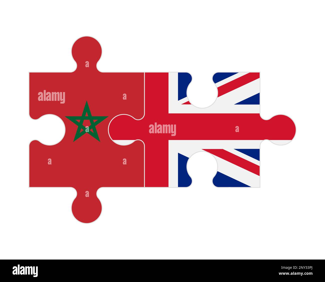 Puzzle connecté des drapeaux du Maroc et du Royaume-Uni, vecteur Illustration de Vecteur