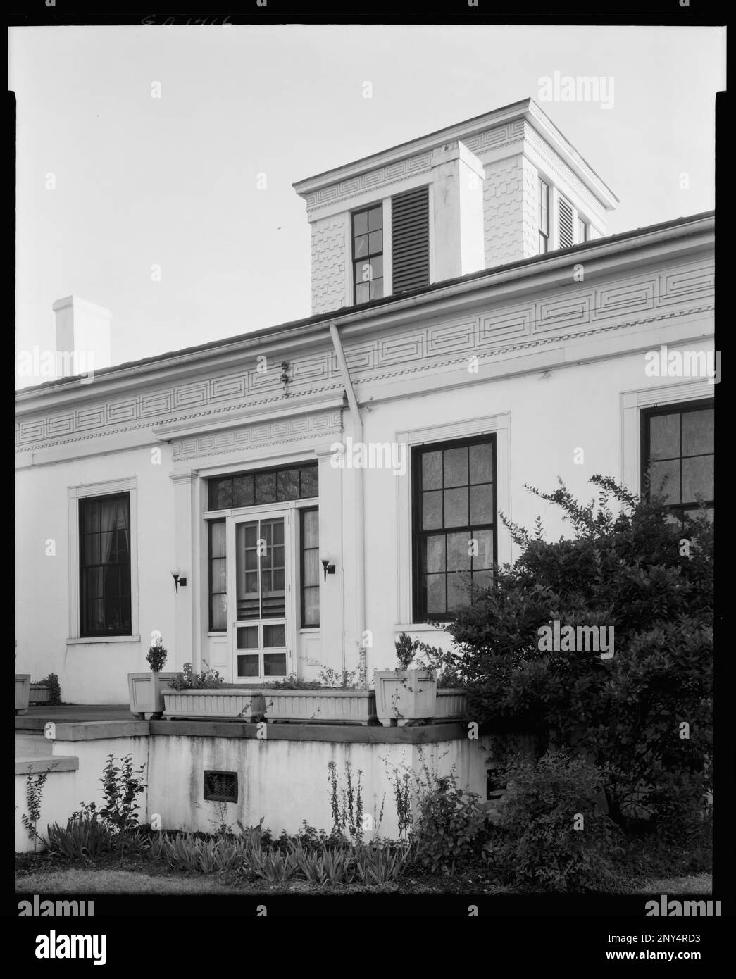 House, Macon, Bibb County, Géorgie. Carnegie Etude de l'architecture du Sud. États-Unis, Géorgie, Bibb County, Macon, Maisons, Porches. Banque D'Images