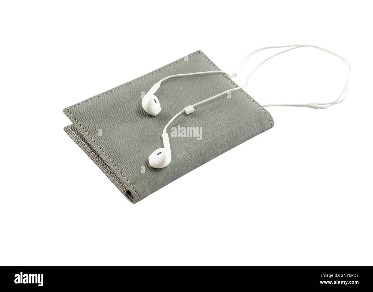 Concept de livre audio avec espace de copie sur fond blanc isolé Banque D'Images