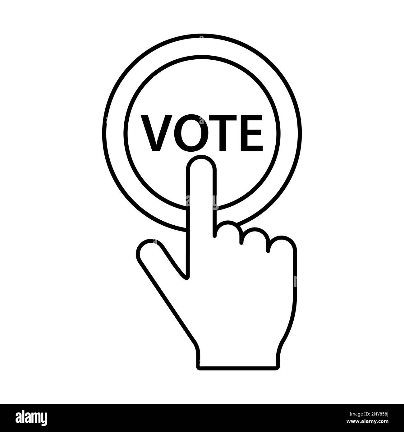 vecteur d'icône de bouton de vote à la main pour la conception graphique, le logo, le site web, les médias sociaux, l'application mobile, IU Illustration de Vecteur