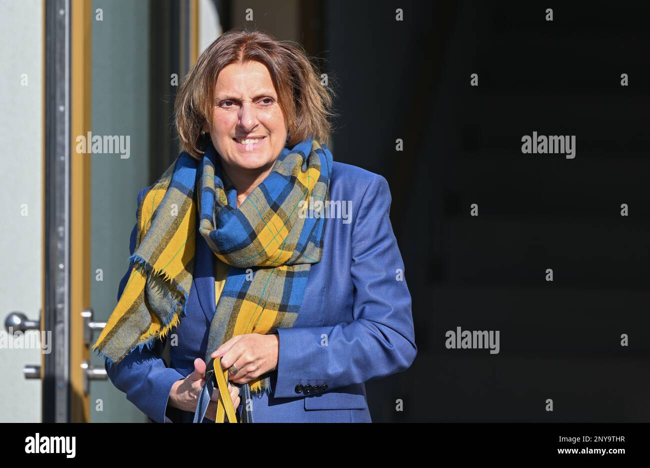 Luckau, Allemagne. 28th févr. 2023. Britta Ernst (SPD), ministre de l'éducation du Brandebourg, photographié en marge de la réunion "Cabinet in the Field". Credit: Patrick Pleul/dpa/Alay Live News Banque D'Images