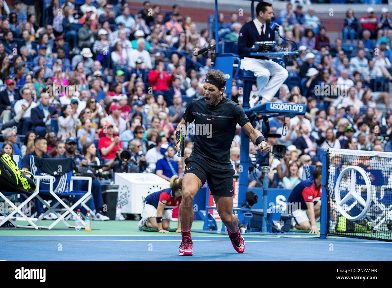FLUSHING MEADOW, NY - SEPTEMBER 10: RAFAEL NADAL (ESP) during the men's final of the 2017 US Open on September 10, 2017 at Billie Jean King National Tennis Center, Flushing Meadow, NY.(Photo by Chaz Niell/Icon Sportswire) (Icon Sportswire via AP Images) Banque D'Images