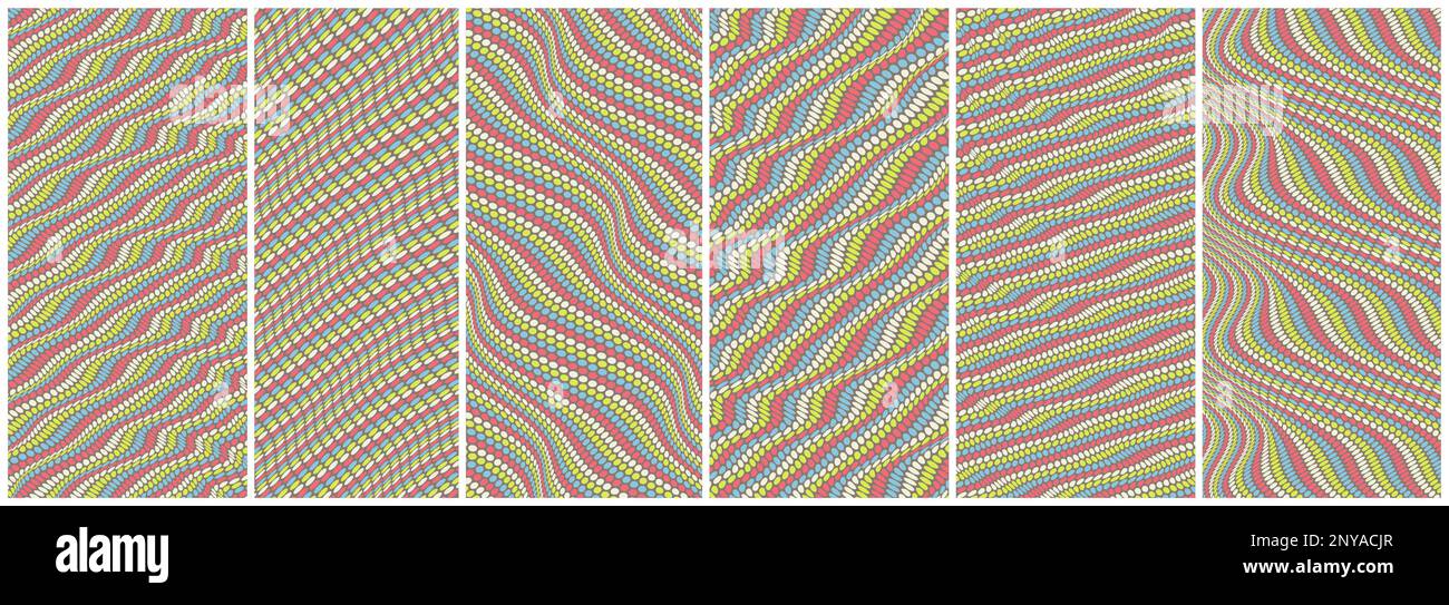 Arrière-plan en pointillés ondulés avec illusion optique. Motif à pois abstrait. illustration vectorielle 3d. Illustration de Vecteur