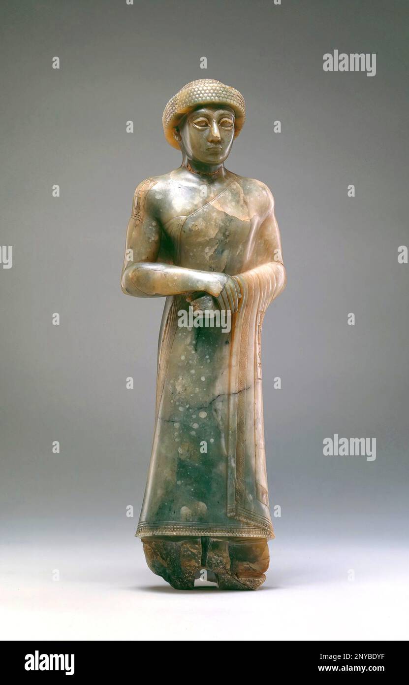 Gudea de Lagash, paragonite. Neo Sumérien Gudea de Lagash, de la ville de Lagash, est considéré comme l'un des plus grands princes de l'antiquité. Recalage Banque D'Images