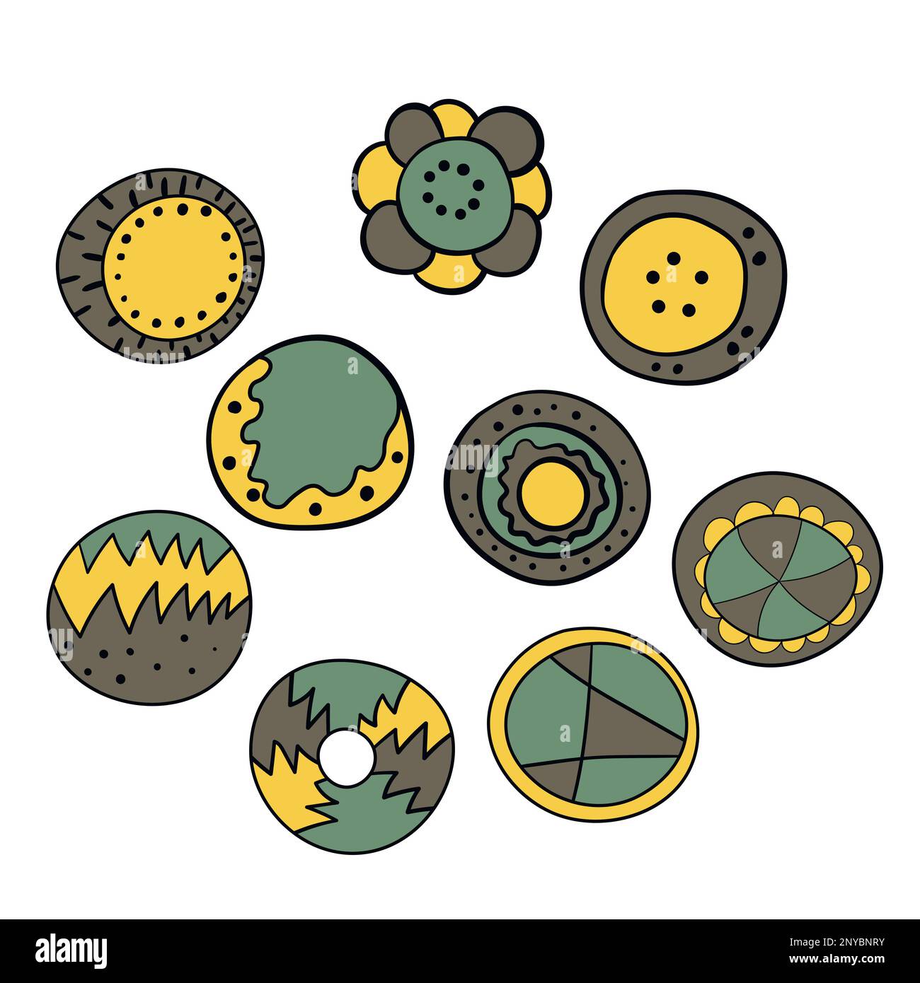 Icône de l'art aborigène géométrique. Décoration ethnique tribale arrondie. Afican, motiph. australien. Peinture de points. Illustration vectorielle, modèle pour Illustration de Vecteur