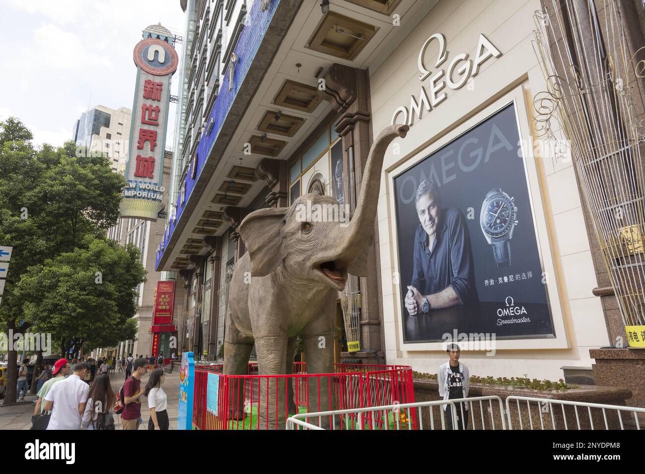 Panneau d'affichage George Clooney à Shanghai Banque D'Images