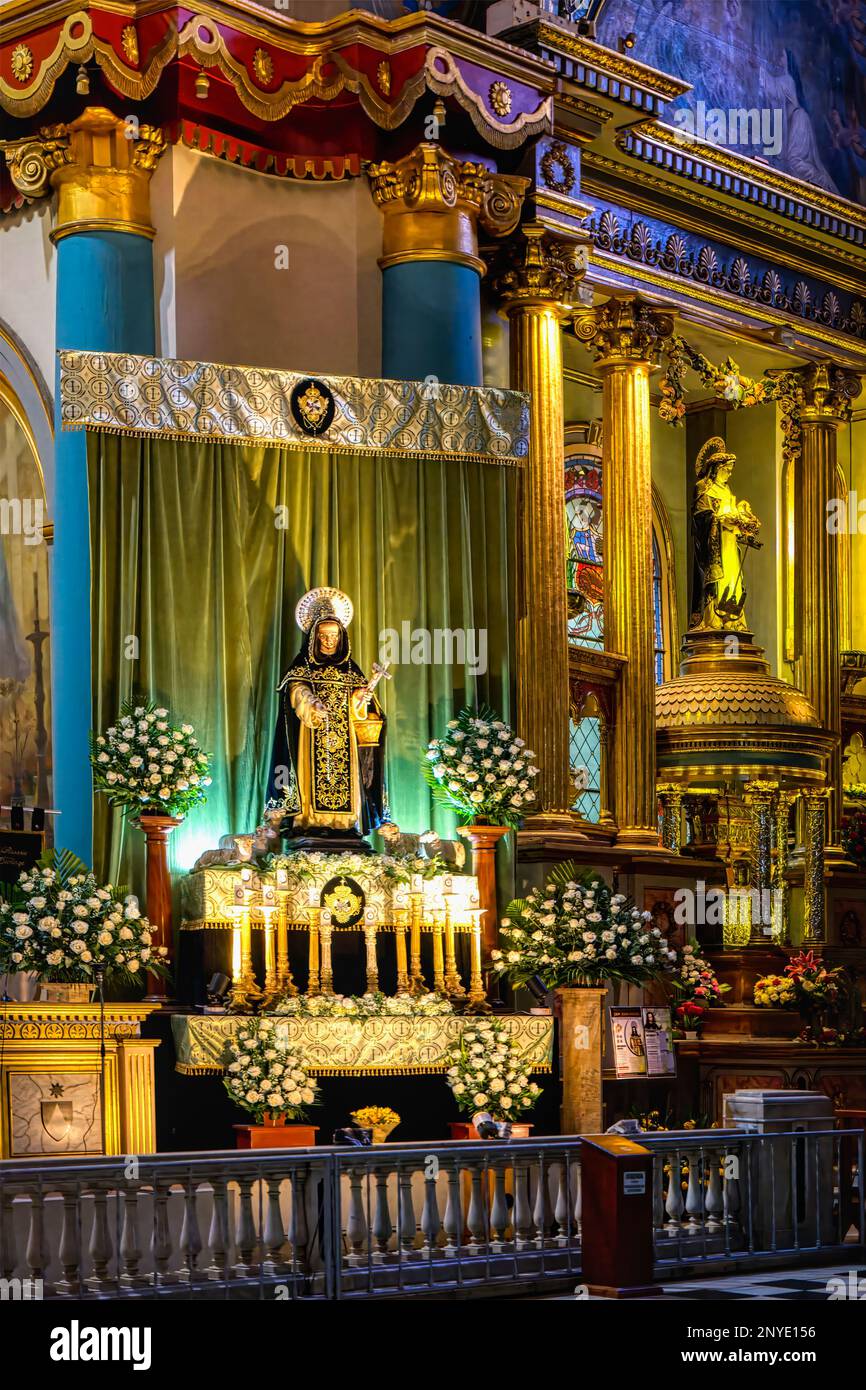 Basilique et couvent de Saint-Domingue ou couvent du Saint-Rosaire, autel, Lima, Pérou Banque D'Images