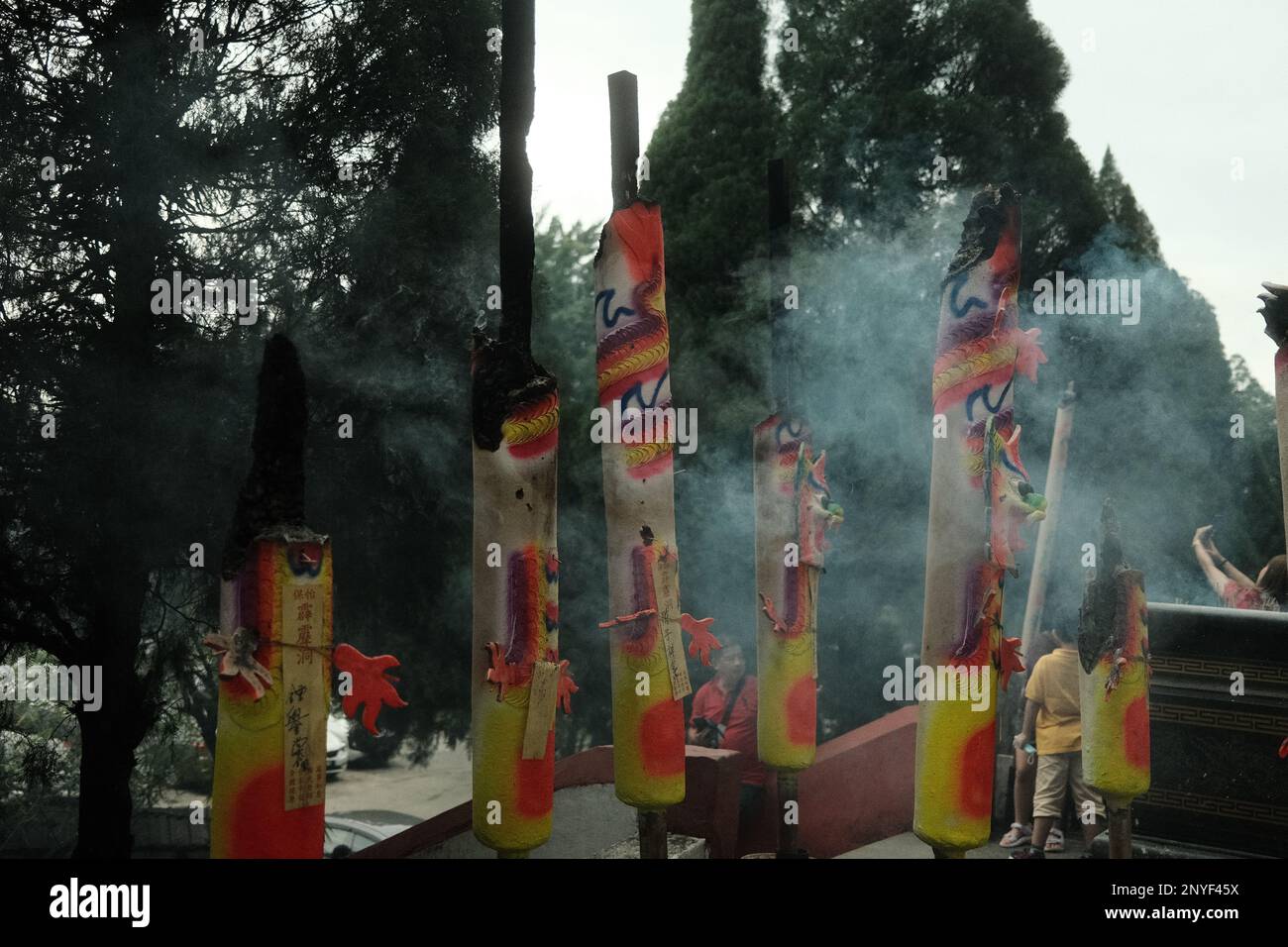 Photo prise à l'intérieur d'un temple bouddhiste à Ipoh, Malaisie Banque D'Images