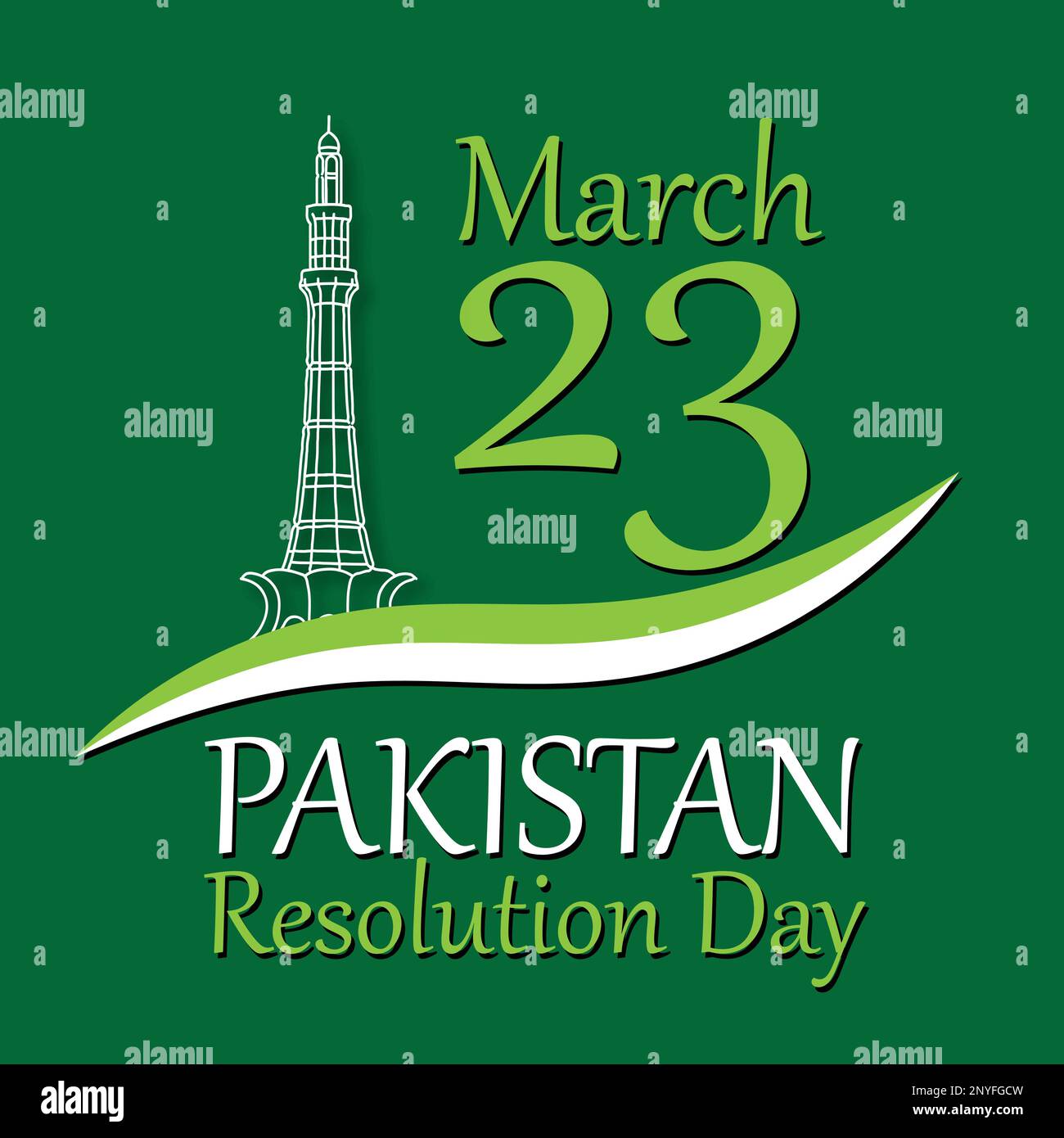 Pakistan Resolution Day Design Art Illustration de Vecteur