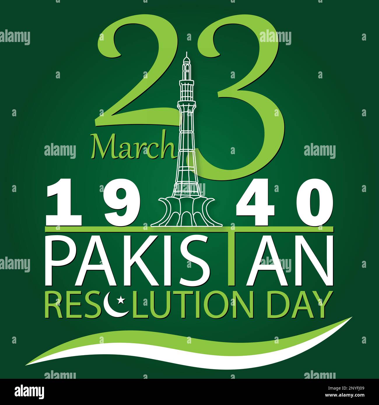 Pakistan Resolution Day Design Art Illustration de Vecteur