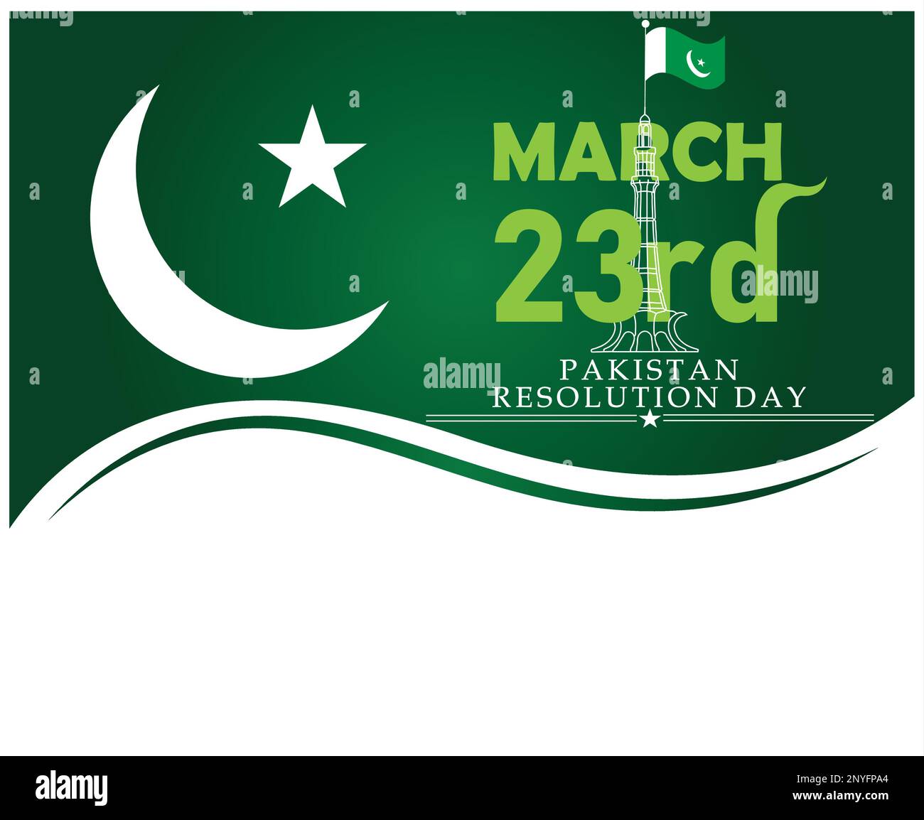 Pakistan Resolution Day Design Art Illustration de Vecteur