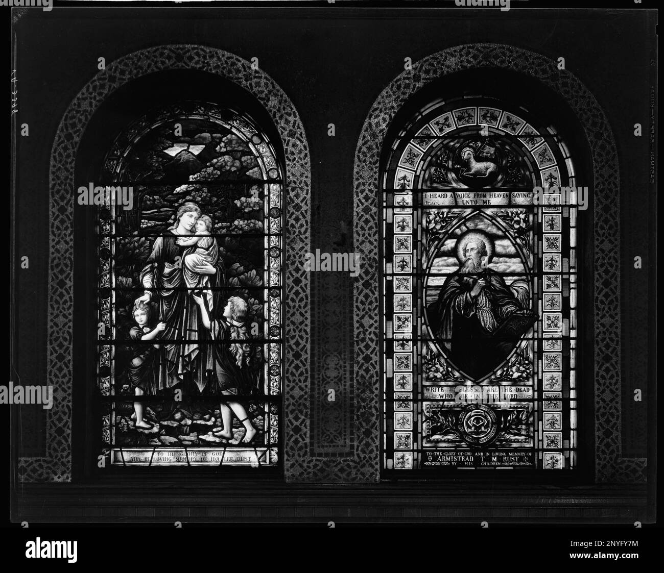 Rockland, Leesburg vic., comté de Loudoun, Virginie. Carnegie Etude de l'architecture du Sud. États-Unis Virginia Loudoun County Leesburg vic, vitrail. Banque D'Images