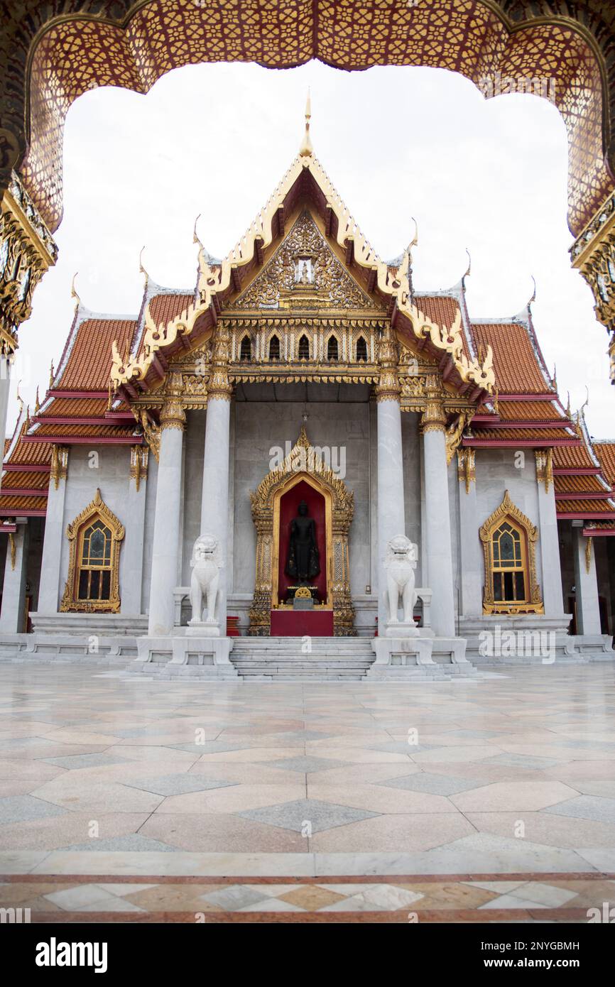 Wat Benchamabophit Dusitwanaram ou Temple de marbre à Bangkok. C'est l'un des temples les plus connus de Bangkok et une attraction touristique majeure Banque D'Images