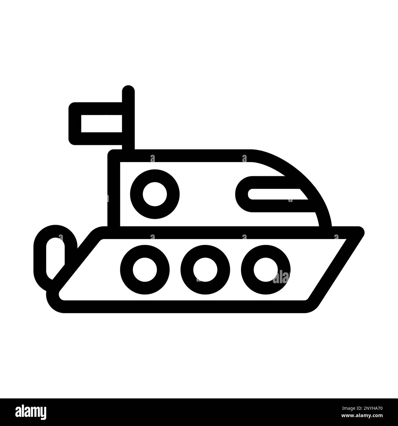 Icône Speed Boat Thick Line Banque D'Images