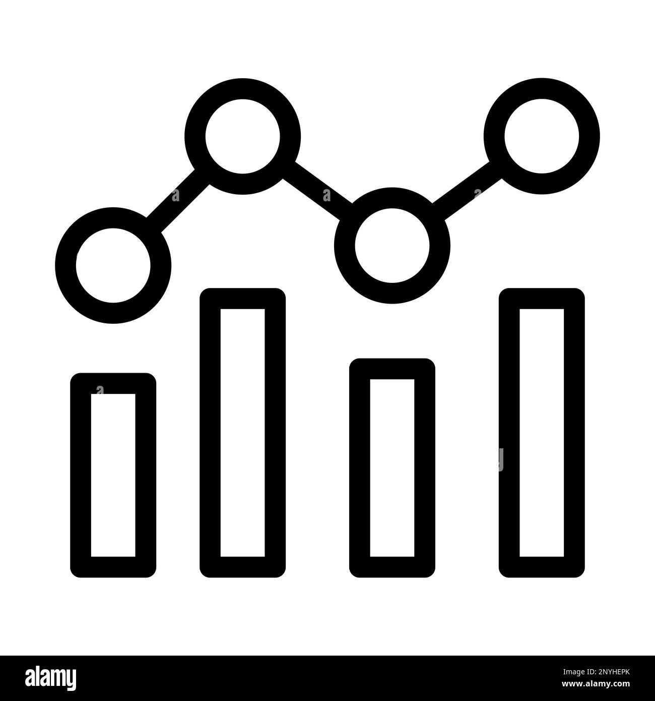 Icône ligne épaisse Data Analytics Banque D'Images