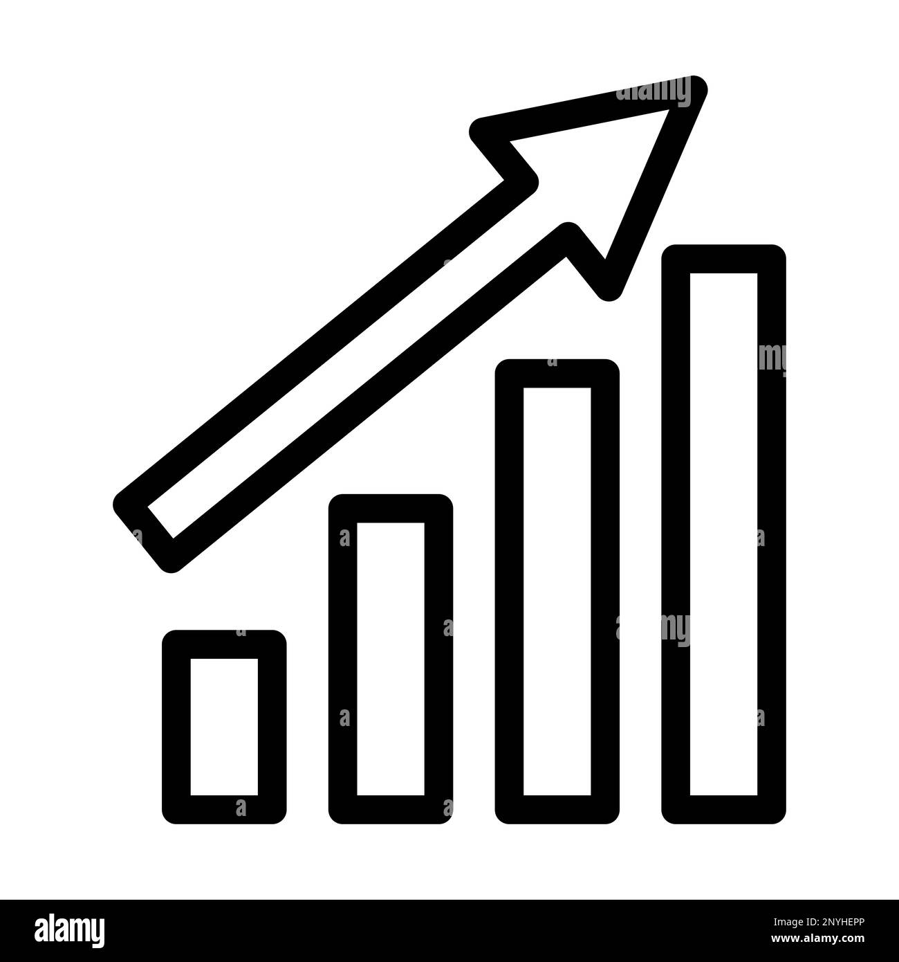 Icône de ligne épaisse de croissance Banque D'Images