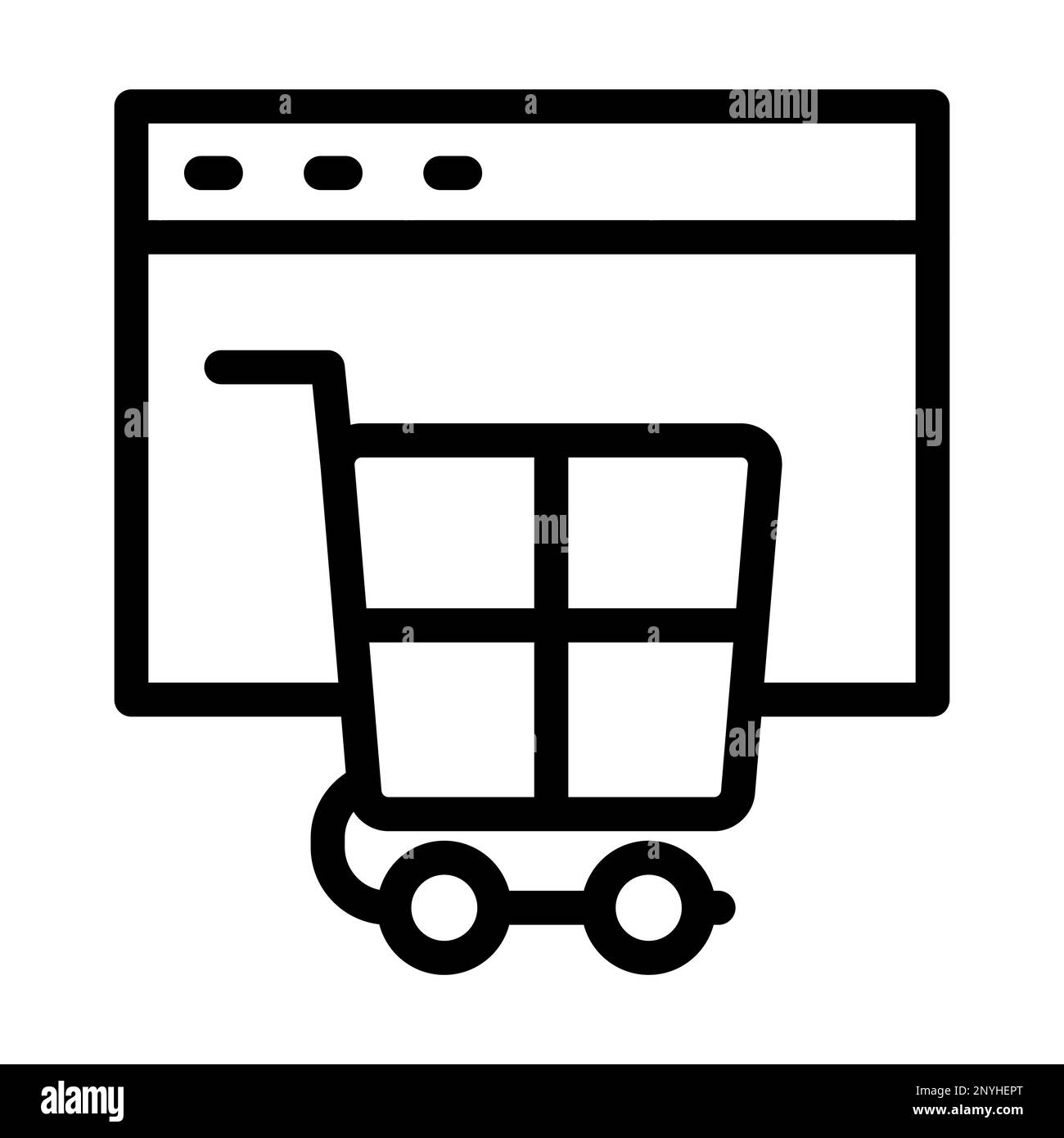 Icône de ligne épaisse d'achat en ligne Banque D'Images