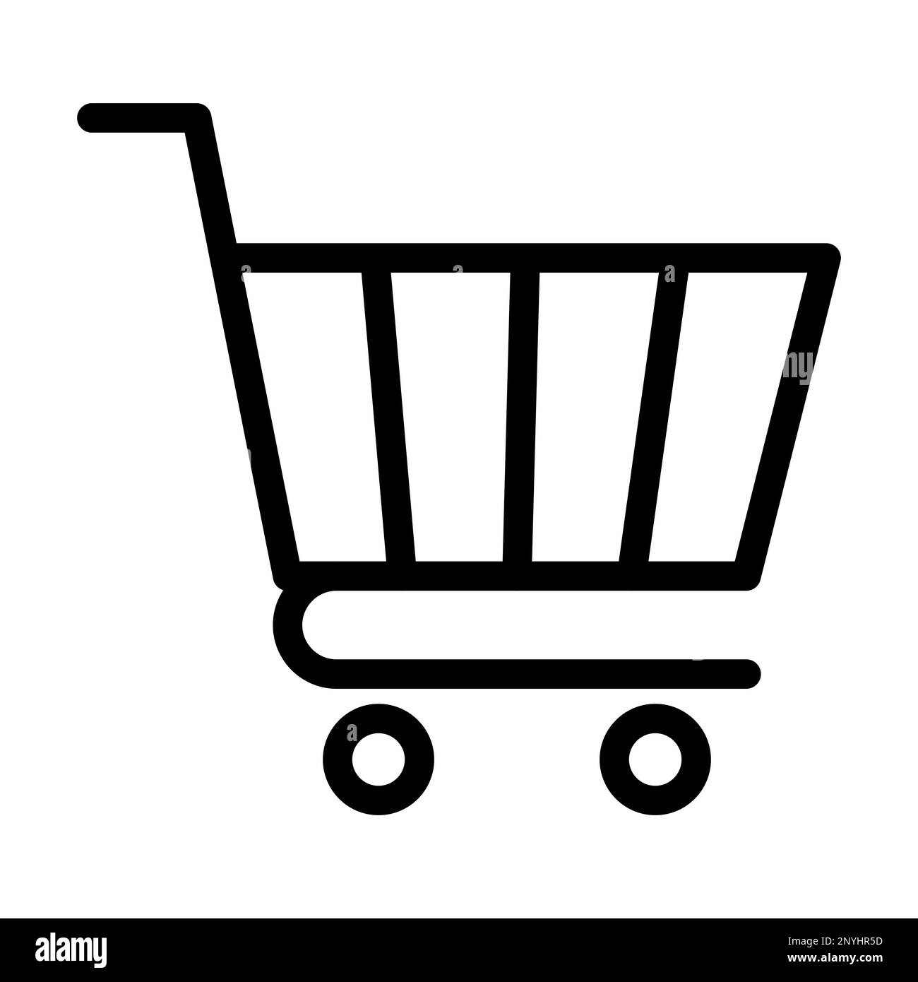 Icône ligne épaisse du chariot Banque D'Images