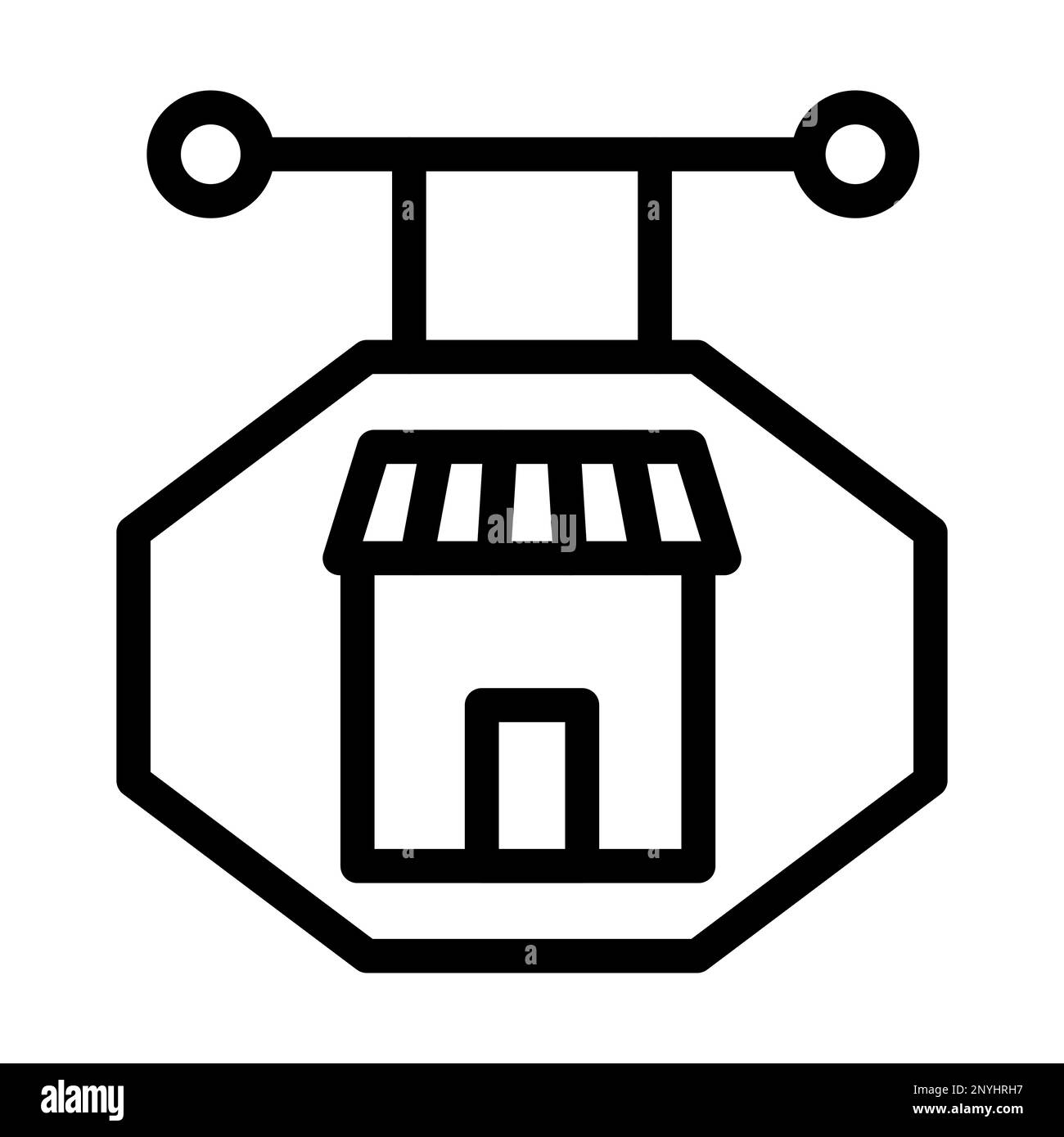 Icône de la ligne épaisse de l'enseigne du magasin Banque D'Images