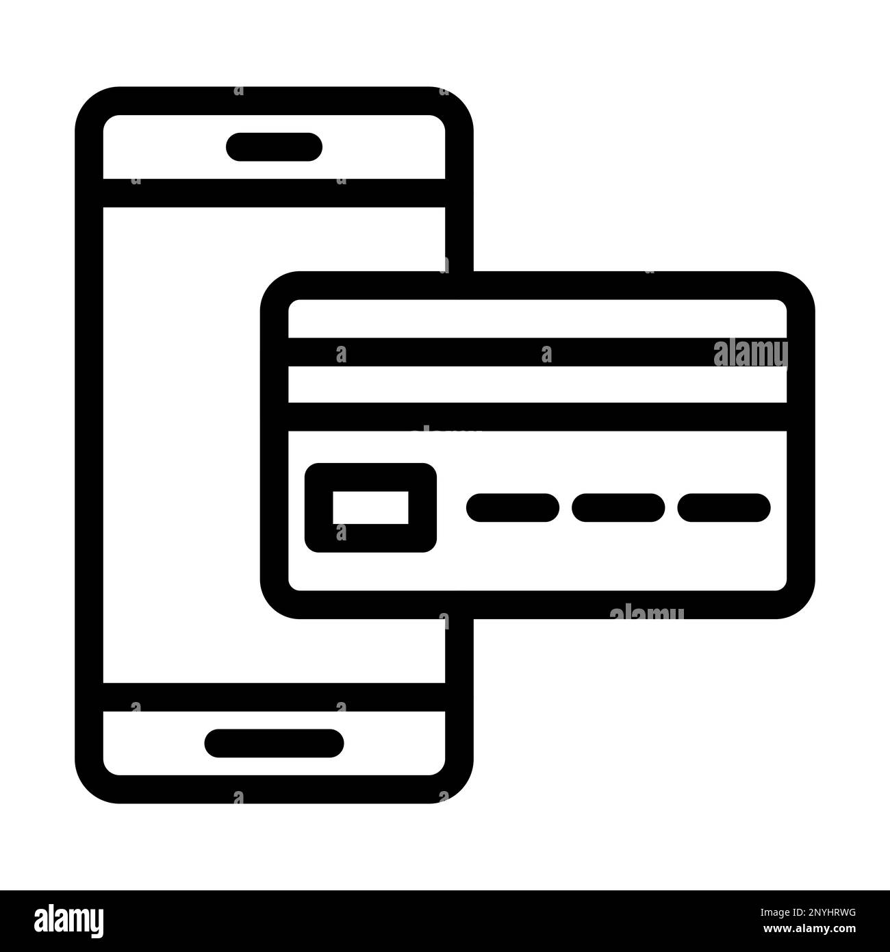 Icône de ligne épaisse de paiement par carte Banque D'Images