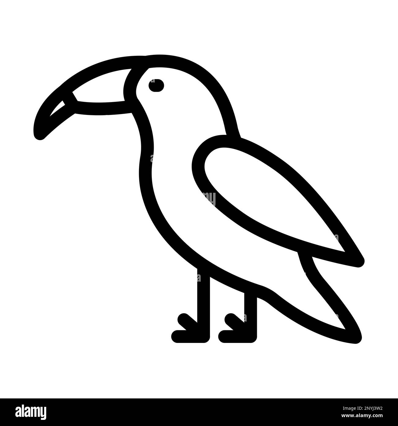 Icône Toucan Thick Line Banque D'Images