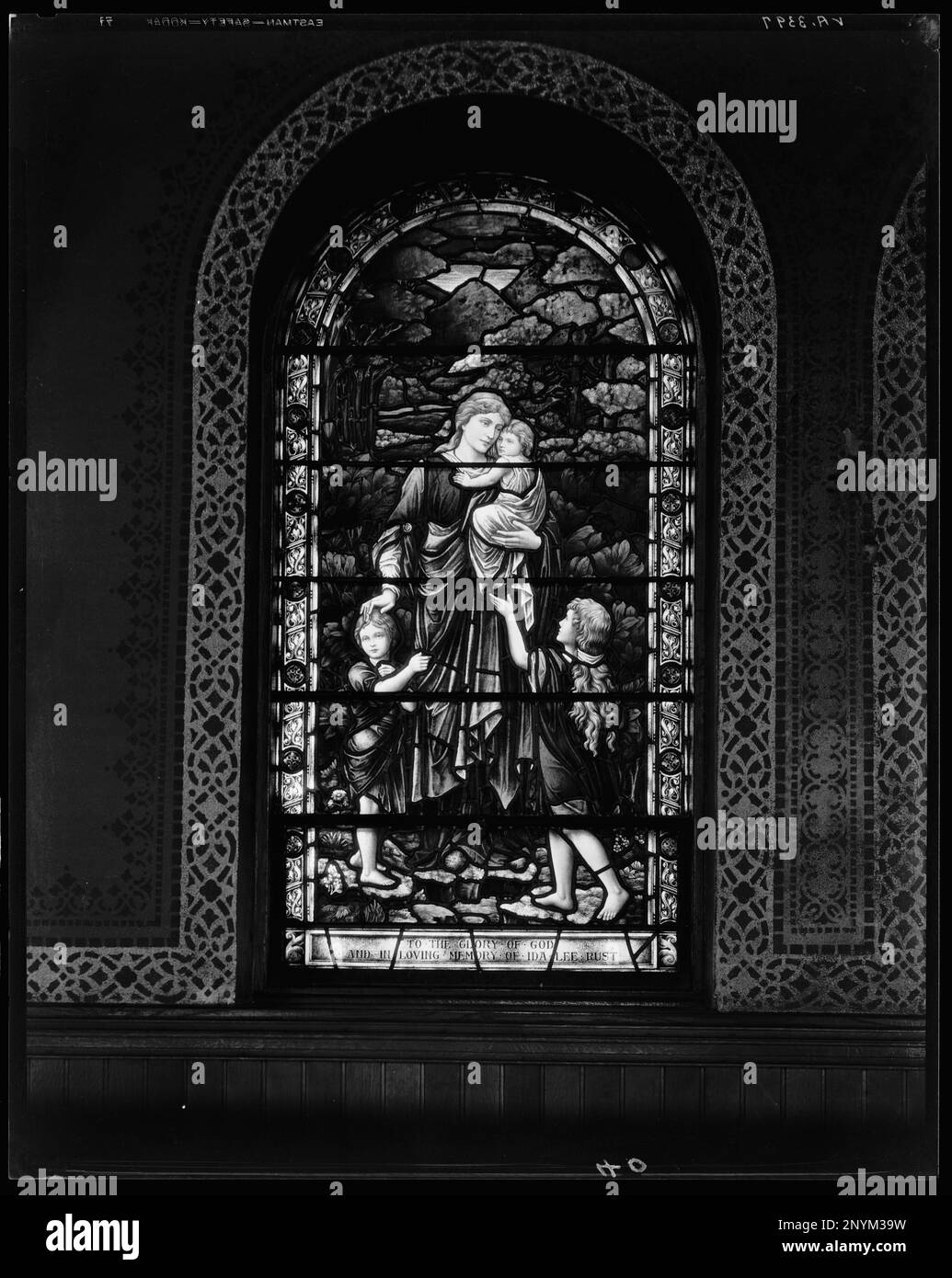 Rockland, Leesburg vic., comté de Loudoun, Virginie. Carnegie Etude de l'architecture du Sud. États-Unis Virginia Loudoun County Leesburg vic, vitrail. Banque D'Images