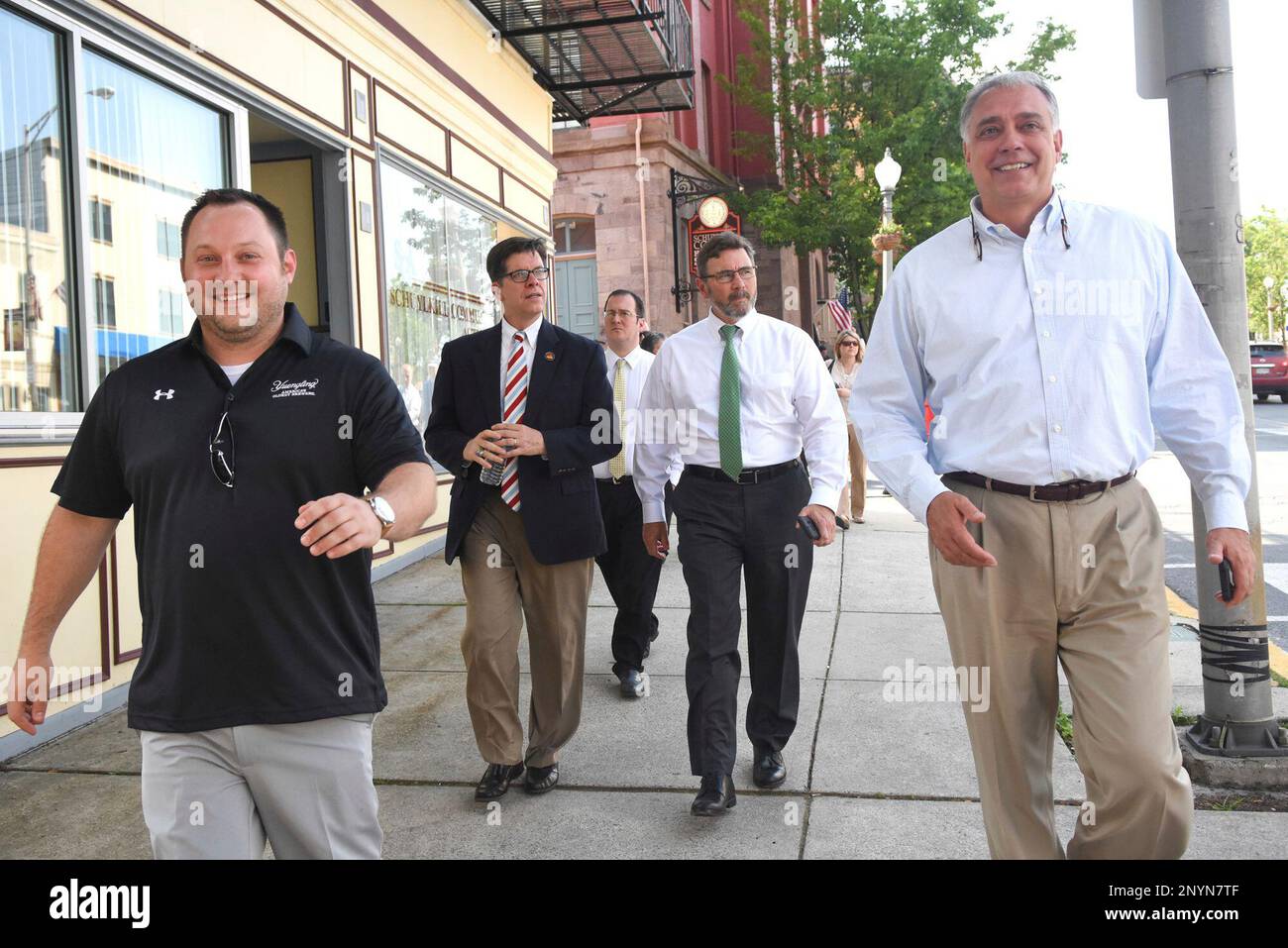 Gathered from left, Savas Logothetides, vice president of Pottsville