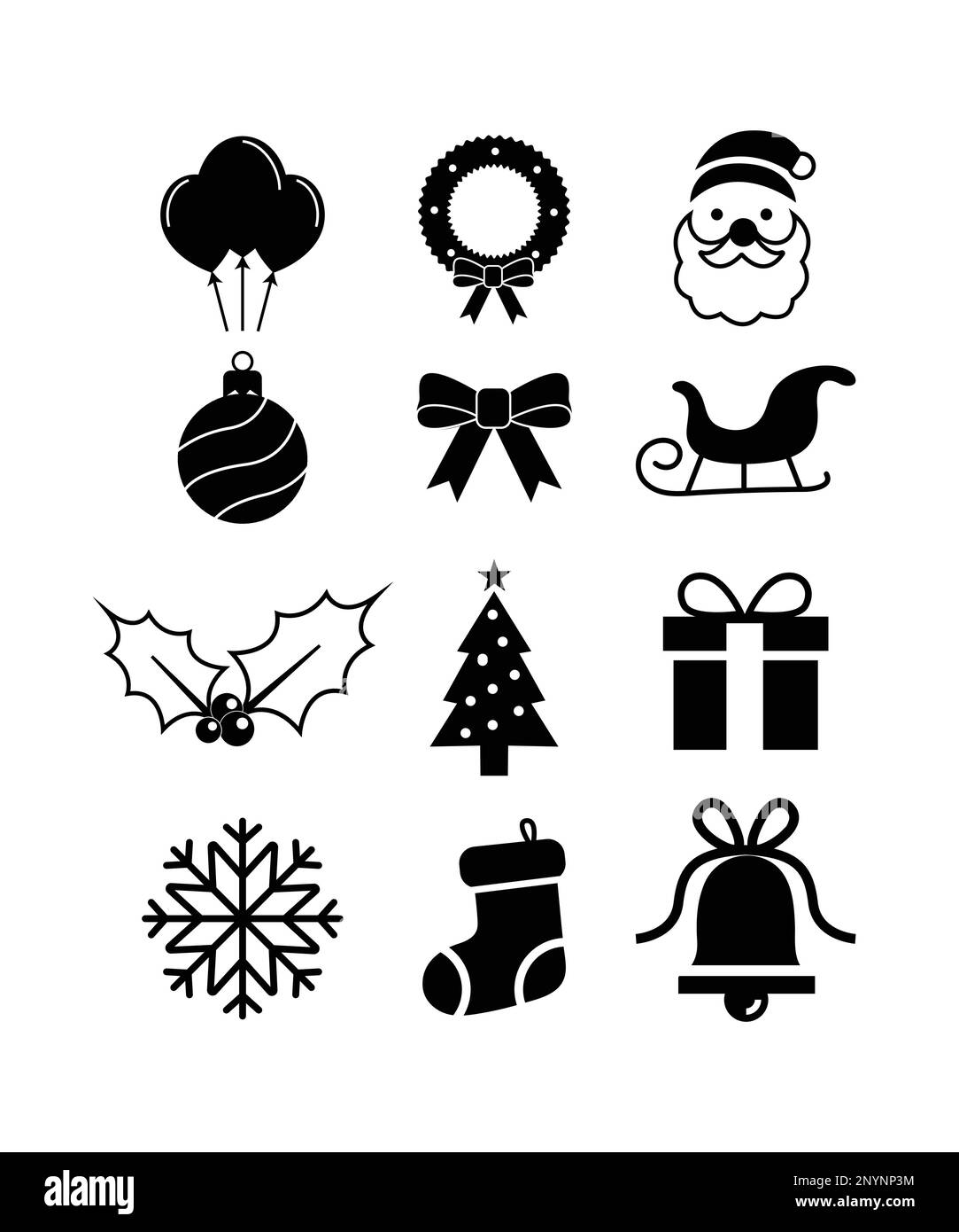 Ensemble d'icônes de Noël. Illustrations vectorielles. 2023. eps Illustration de Vecteur