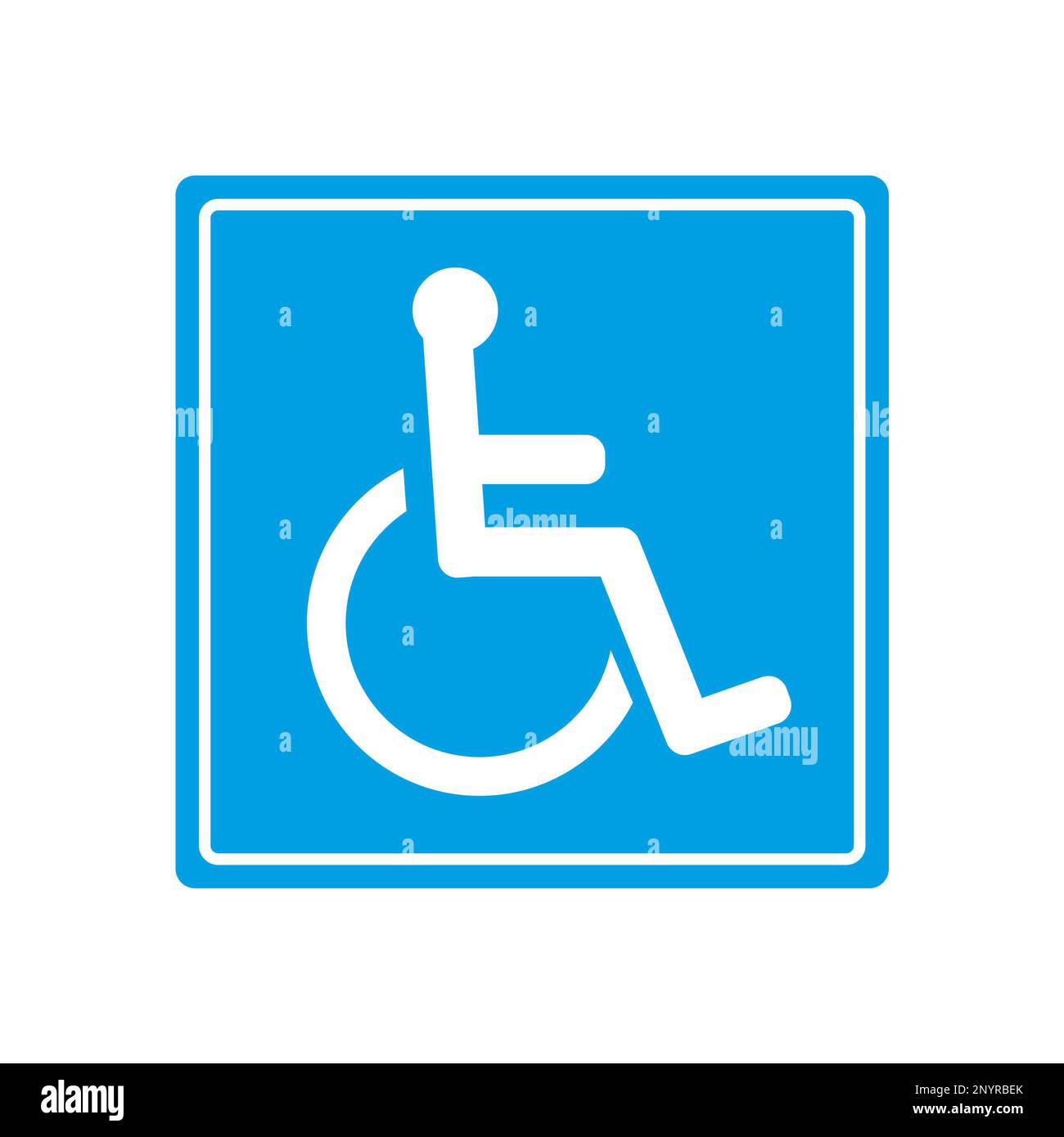 Symbole fauteuil roulant sur fond blanc. Signe d'incapacité, illustration Banque D'Images