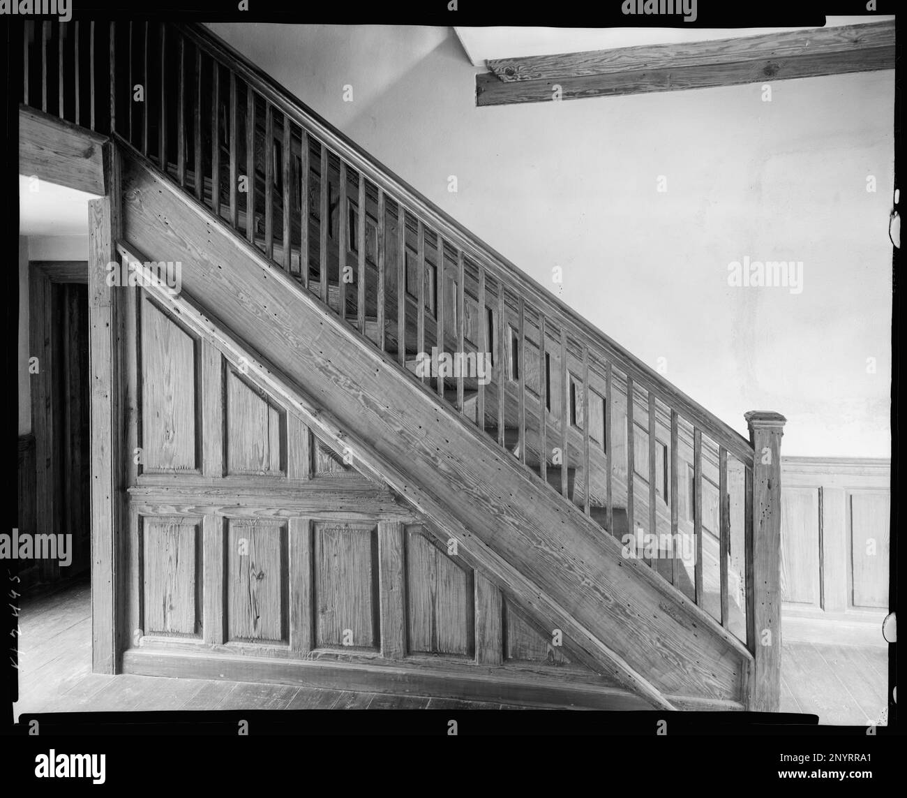 Adam Thoroughgggood House, Norfolk vic., Princess Anne County, Virginie. Carnegie Etude de l'architecture du Sud. États-Unis Virginia Princess Anne County Norfolk vic, escaliers, Paneling, Interiors. Banque D'Images