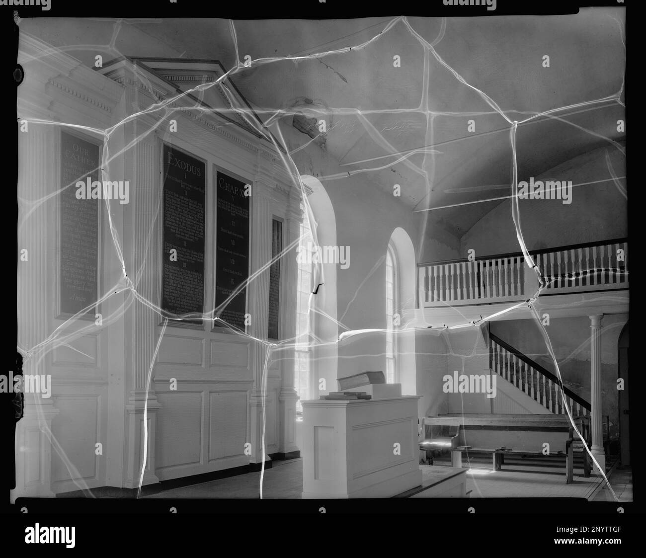 St. John's Church, West point vic., comté de King William, Virginie. Carnegie Etude de l'architecture du Sud. États-Unis Virginia King Comté de William West point vic, Pulfosses, Paneling, Interiors, Églises. Banque D'Images