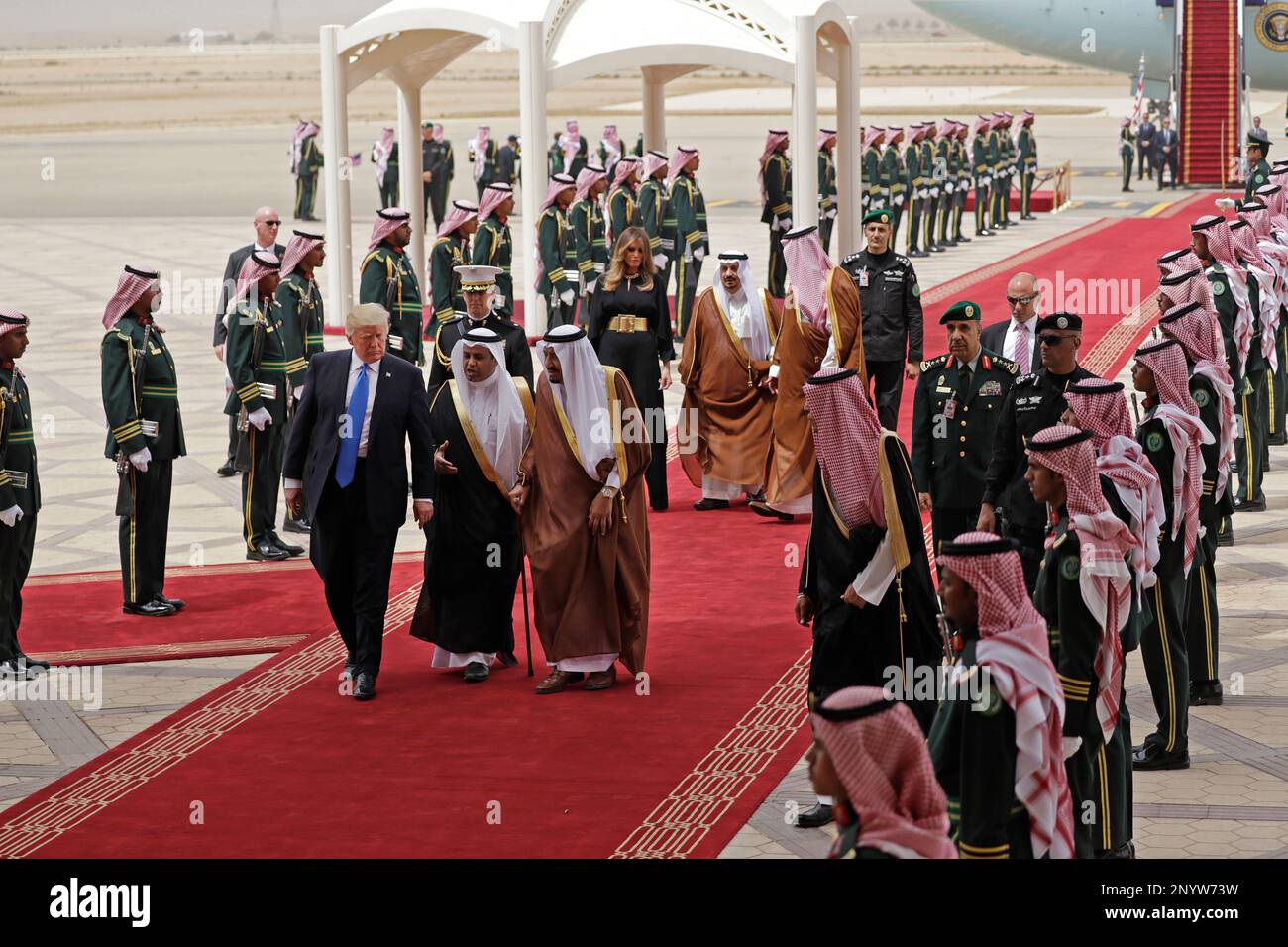 President Donald Trump and first lady Melania Trump arrive at the Royal ...