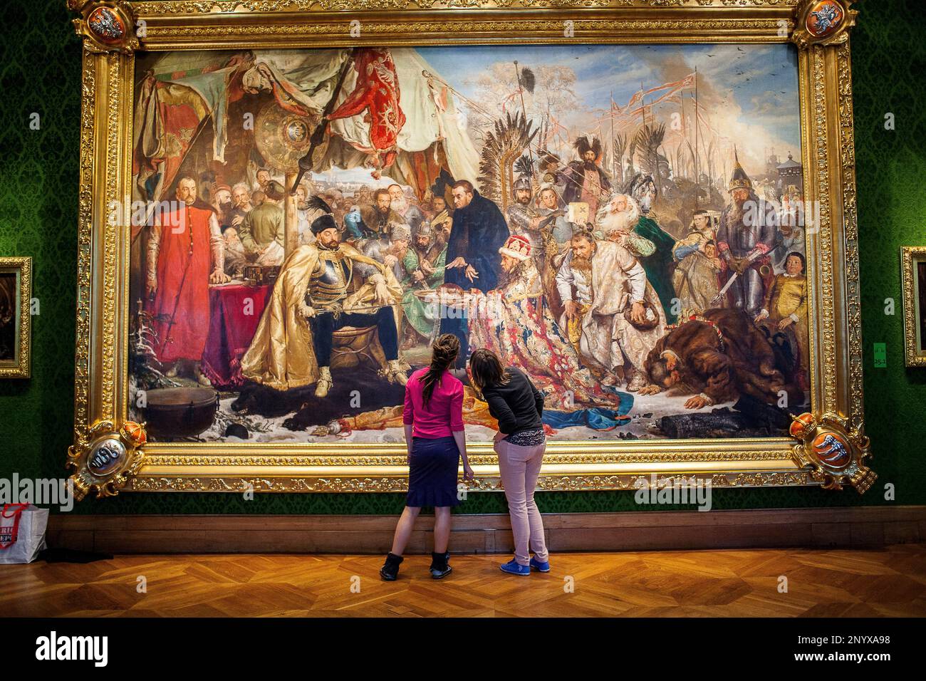 Château Royal, de l'intérieur, peinture, 'Stefan Pod Batory Pskowen' par Jan Matejko, Varsovie, Pologne Banque D'Images