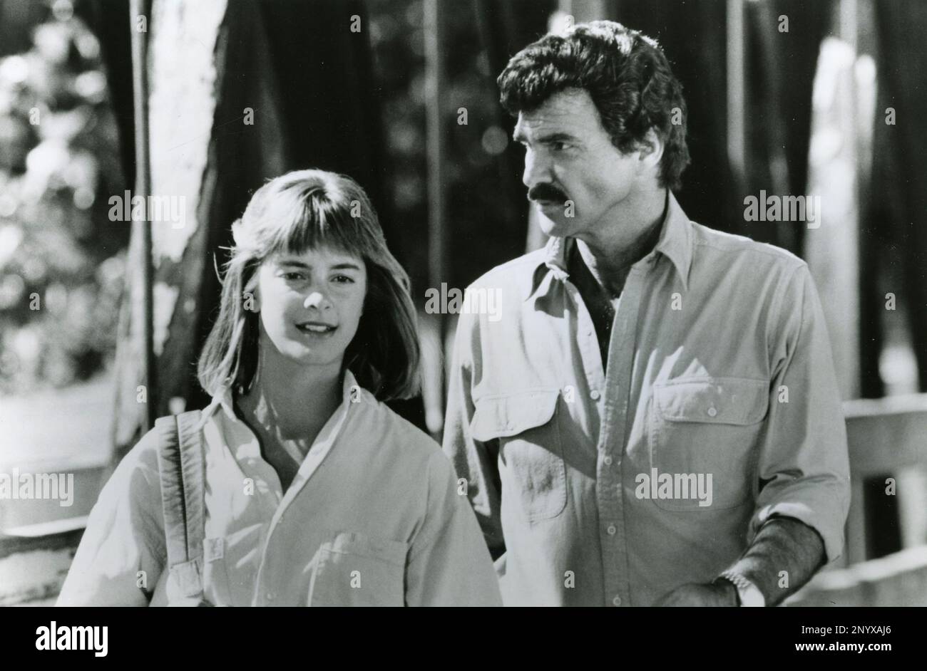 L'actrice Cynthia Gibb et l'acteur Burt Reynolds dans le film Malone, USA 1987 Banque D'Images