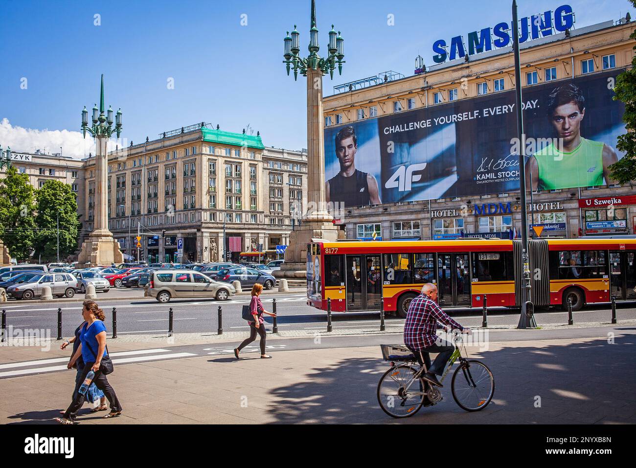 Plac Konstytucji,Place de la Constitution, l'architecture et l'urbanisme communiste, Varsovie, Pologne Banque D'Images