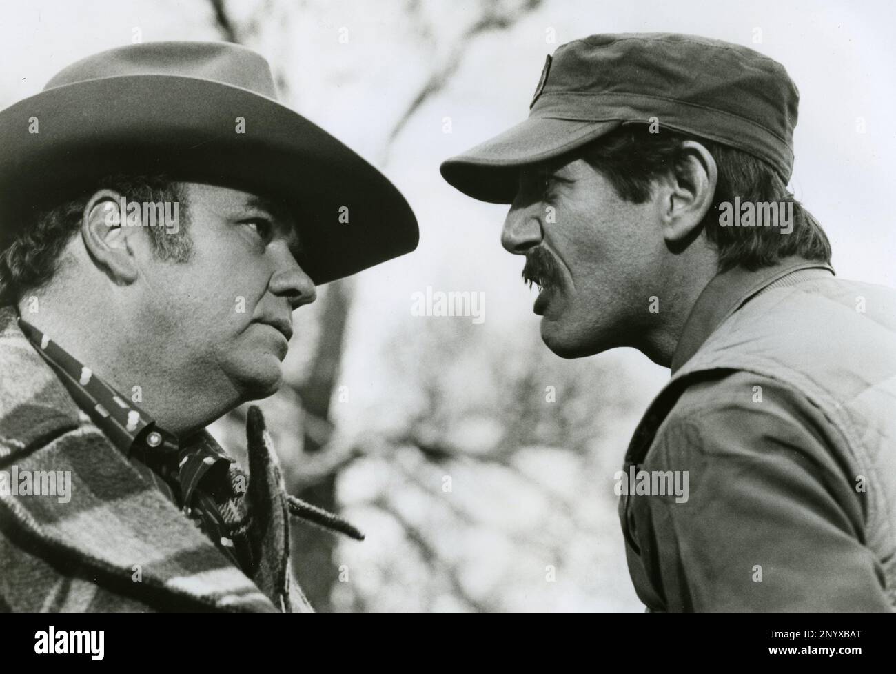 Acteurs Hoyt Axton et Peter Coyote dans le film espèces menacées, USA 1982 Banque D'Images