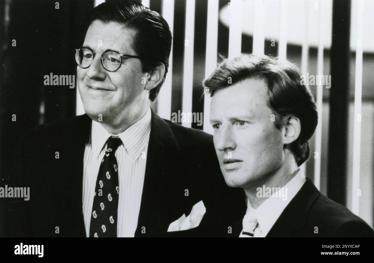 Acteurs Edward Herrmann et Daniel Garroll dans le film Big Business, USA 1988 Banque D'Images