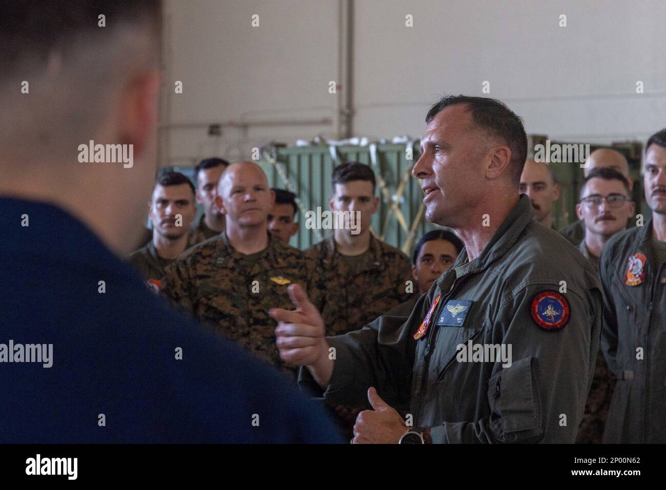 ÉTATS-UNIS Le colonel Dustin Byrum, commandant du Marine Aircraft Group ...