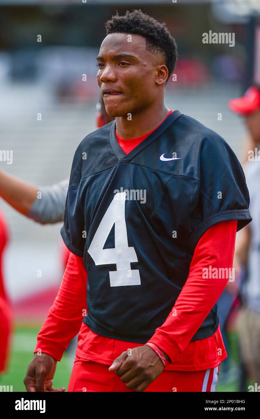 HOUSTON, TX - APRIL 15: Houston Cougars quarterback D’Eriq King walks the sideline during the University of Houston Cougar Spring football game on April 15, 2017 at TDECU Stadium in Houston, TX. (Photo by Ken Murray/Icon Sportswire) (Icon Sportswire via AP Images) Banque D'Images