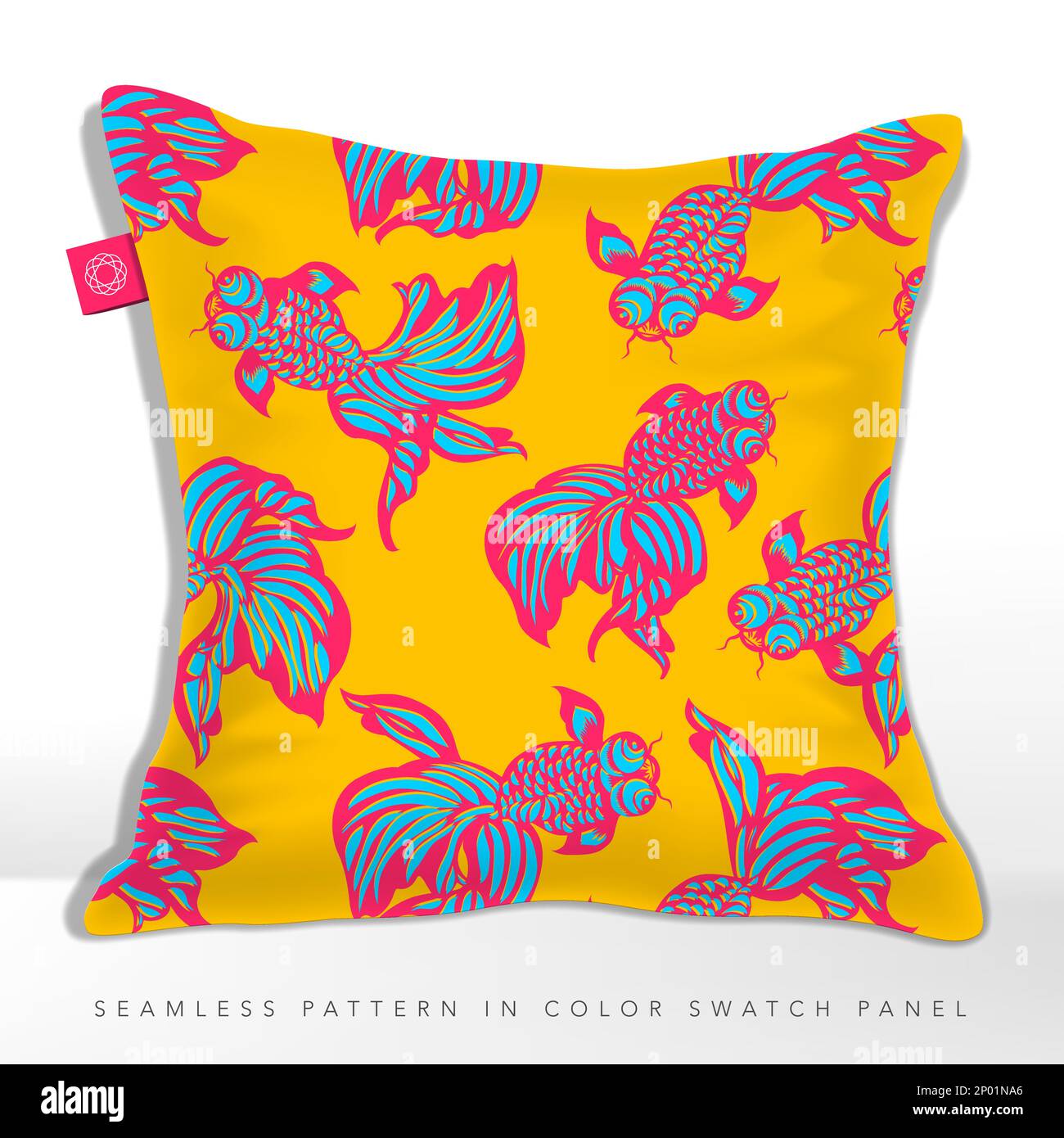 Vector Modern Chinese Traditional coupe de papier sans couture motif. Poissons rouges dans l'étang de Lotus. Illustration de Vecteur