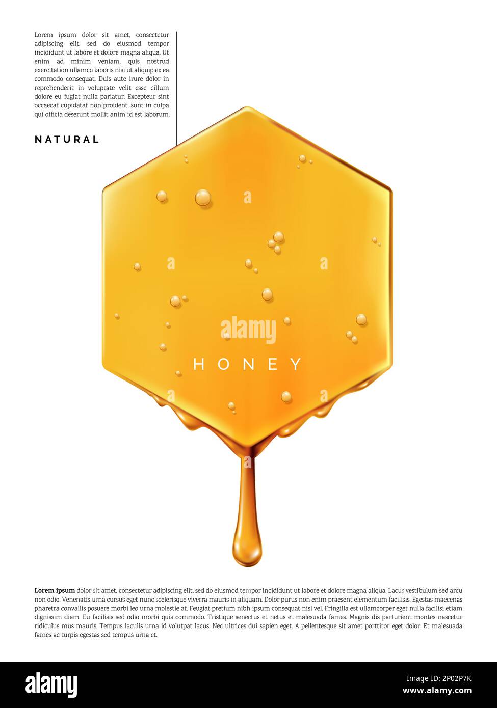 Vecteur Résumé goutte d'eau miel élément 3D Illustration sous la lumière du soleil pour la beauté et la santé affiche, l'emballage de produit, ou la publicité arrière-plan Illustration de Vecteur