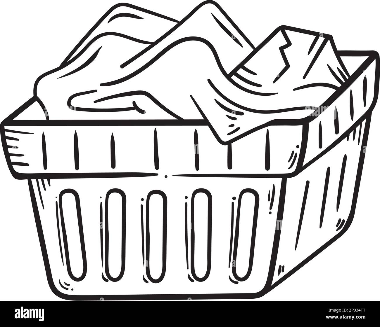 panier avec linge Illustration de Vecteur