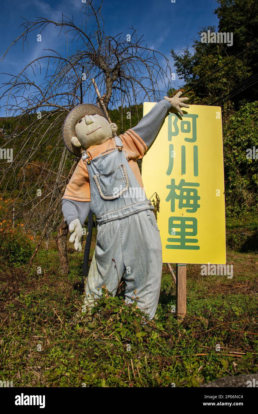 Kakashi (poupée de fraiche), Kamiyama, Tokushima, île de Shikoku, Japon Banque D'Images