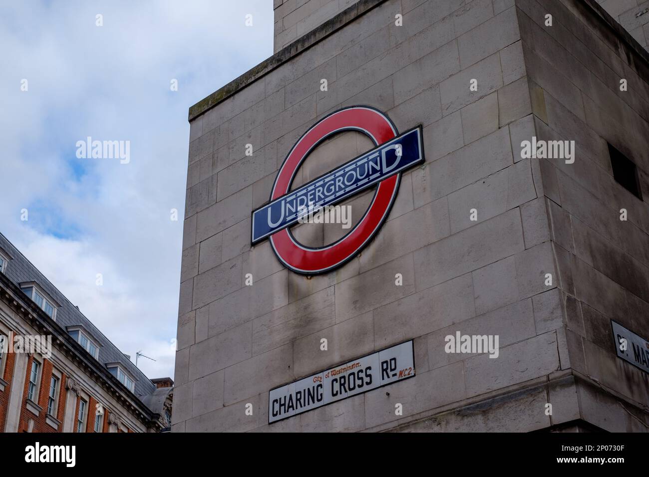Métro panneau à Londres à la station Leicester Square Banque D'Images