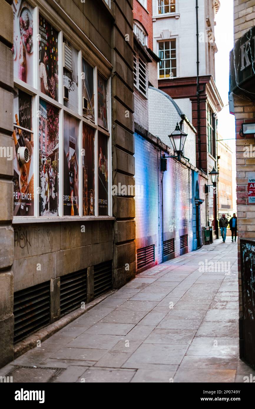 Photographie de rue à Soho avec de belles réflexions de lumières Banque D'Images