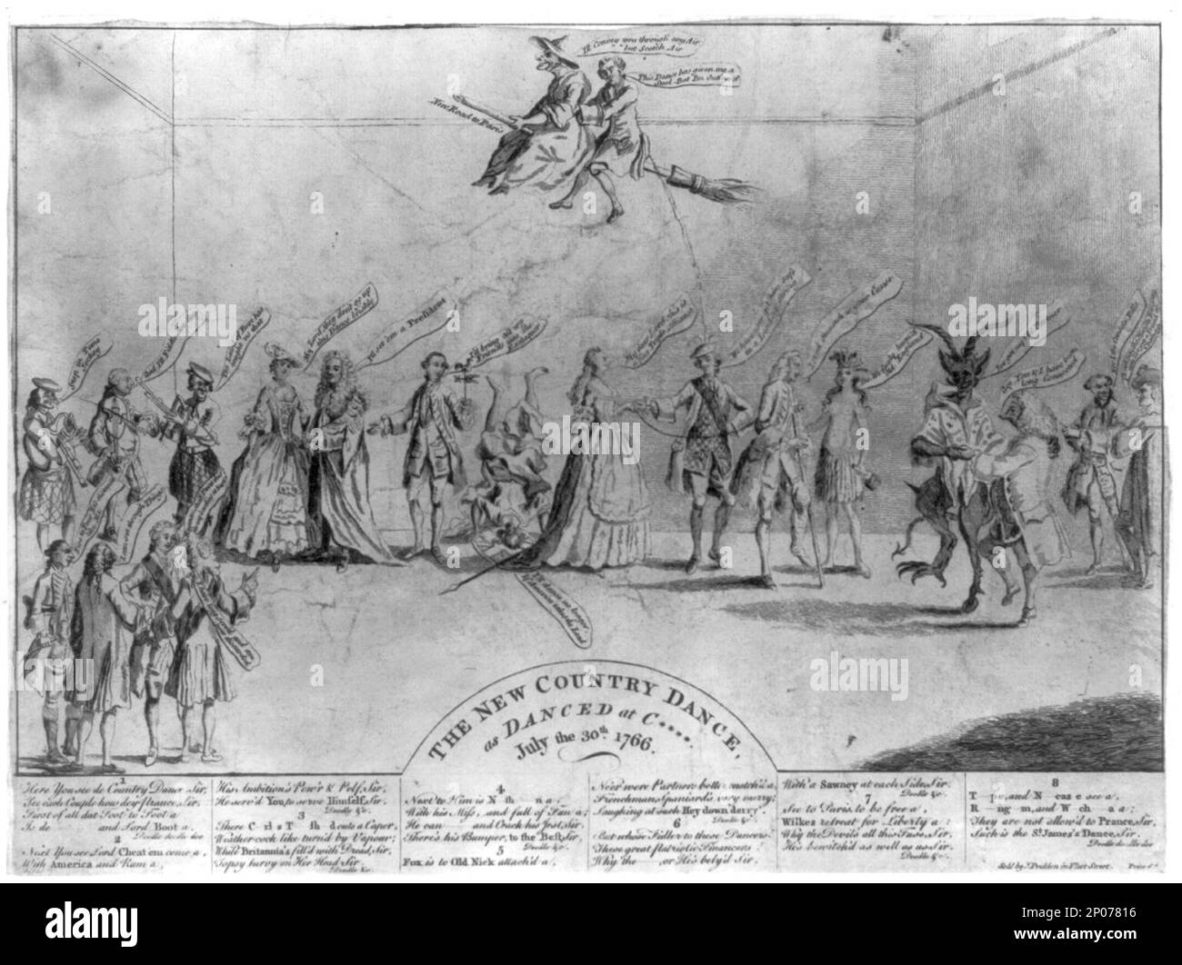 La nouvelle danse de pays, comme dansé à C****, juillet 30th 1766. British Cartoon Prints Collection , publié dans: La Révolution américaine dans les dessins et les imprimés; une liste de contrôle de 1765-1790 graphiques dans la Bibliothèque du Congrès / compilé par Donald H. Cresswell, avec une préface par Sinclair H. Hitchings. Washington : [à vendre par le Supt. De Docs, Gouvernement des États-Unis. Imprimer. OFF.], 1975, non 627. Wilkes, John, 1725-1797. , Danse,Angleterre,1760-1770. , Politique et gouvernement,Angleterre,1760-1770. , Etats-Unis,Histoire,Révolution, 1775-1783. Banque D'Images