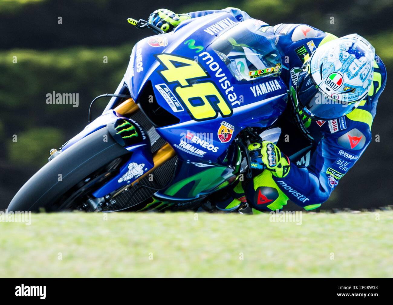 February 16, 2017 - Melbourne, Victoria, Australia - Italian rider Valentino Rossi (#46) of Movistar Yamaha MotoGP in action during the second day of pre-season testing held at the Phillip Island circuit in Phillip Island, Australia. (Cal Sport Media via AP Images) Banque D'Images